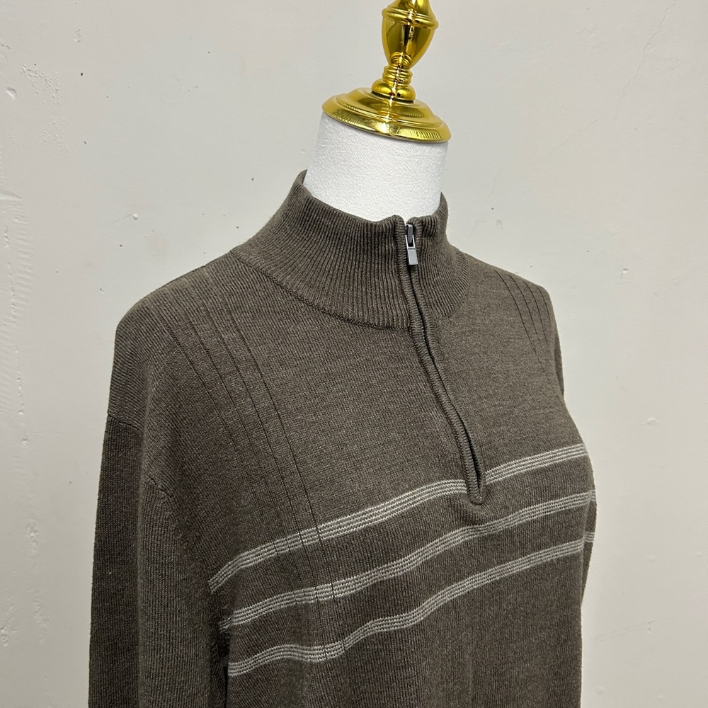 Dockers Men's Taupe Zip-Up Sweater